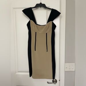 JAYGODFREY Elegant Black and Tan Dress
